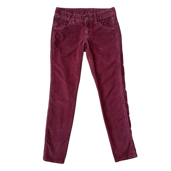 Athleta slim cord pant Corduroy Women Sz 0 Burgundy Cherrywood Holiday cords - Picture 1 of 15
